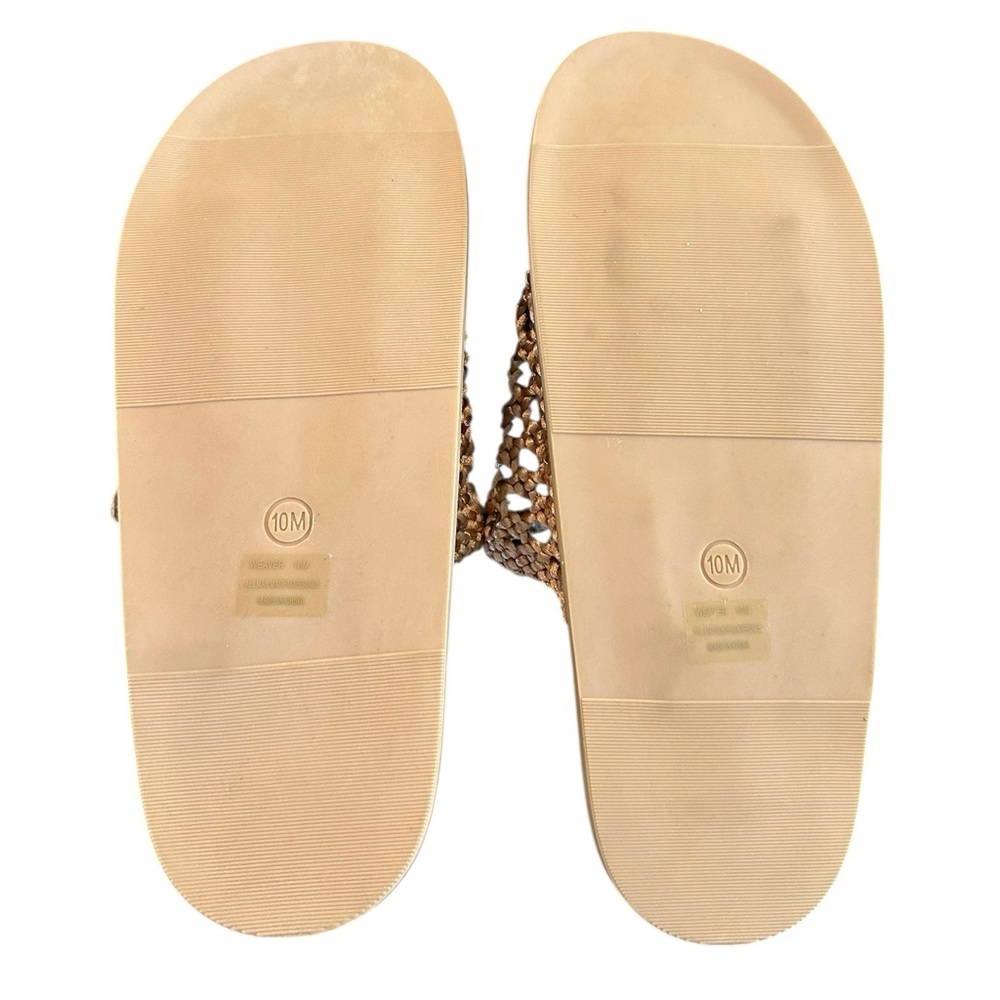 Joie Weaver Tan Beige Woven Open Weave Braided Buckle Sandals Slides 10 NWT BOX - Picture 4 of 6
